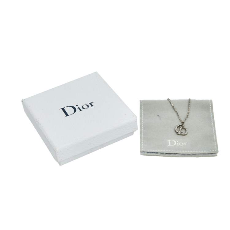 Pre Owned Dior CD Crystal Silver Tone Charm Bracelet