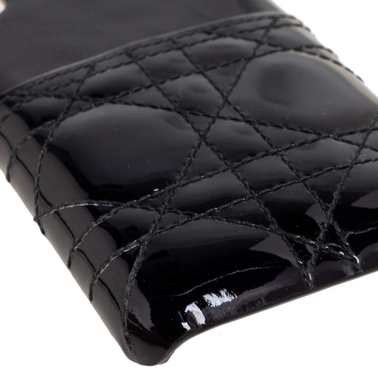 Pre Owned Dior Black Cannage Patent Leather Lady Dior iPhone X/XS Case