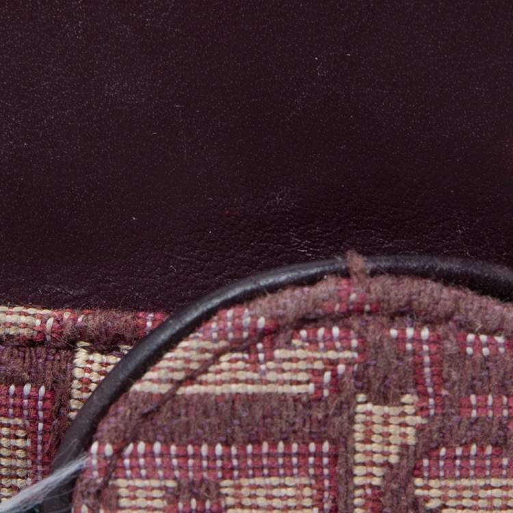 Pre Owned Dior Burgundy Oblique Jacquard Canvas and Leather iPhone X Case