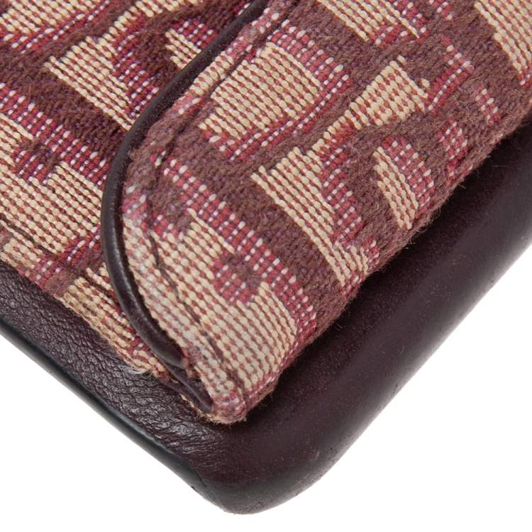 Pre Owned Dior Burgundy Oblique Jacquard Canvas and Leather iPhone X Case
