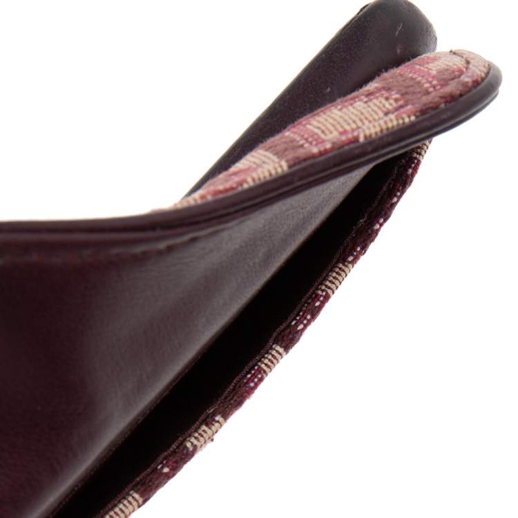 Pre Owned Dior Burgundy Oblique Jacquard Canvas and Leather iPhone X Case