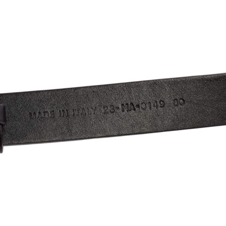 Pre Owned Dior Black Leather CD Logo Buckle Belt 80CM