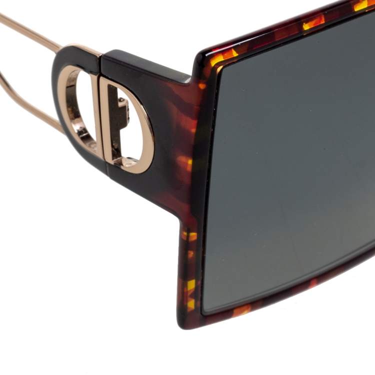 Pre Owned Dior Dark Havana 30 Montaigne Oversized Square Gradient Sunglasses