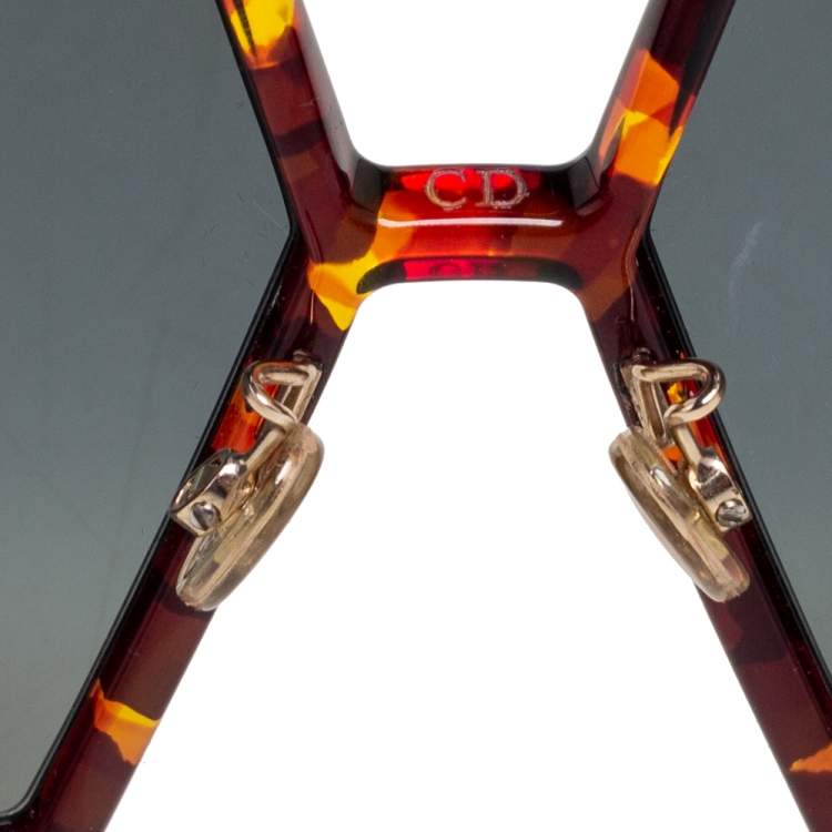 Pre Owned Dior Dark Havana 30 Montaigne Oversized Square Gradient Sunglasses