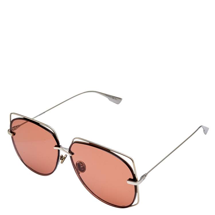 Pre Owned Dior Silver Tone/Brown 3YG2M Aviator Sunglasses
