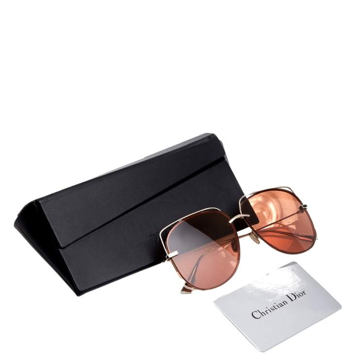 Pre Owned Dior Silver Tone/Brown 3YG2M Aviator Sunglasses