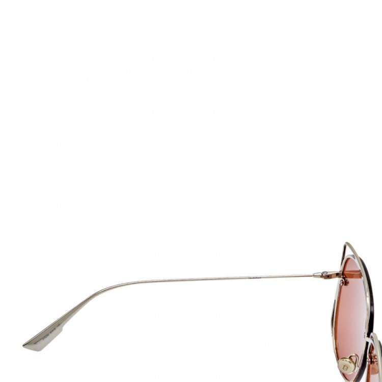 Pre Owned Dior Silver Tone/Brown 3YG2M Aviator Sunglasses