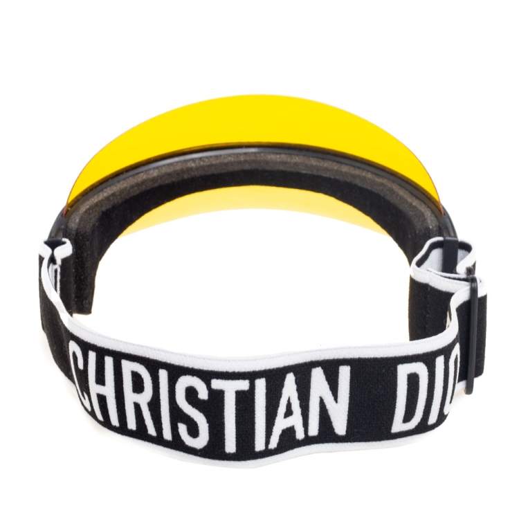 Pre Owned Christian Dior Yellow Dior Club1 Sun Visor