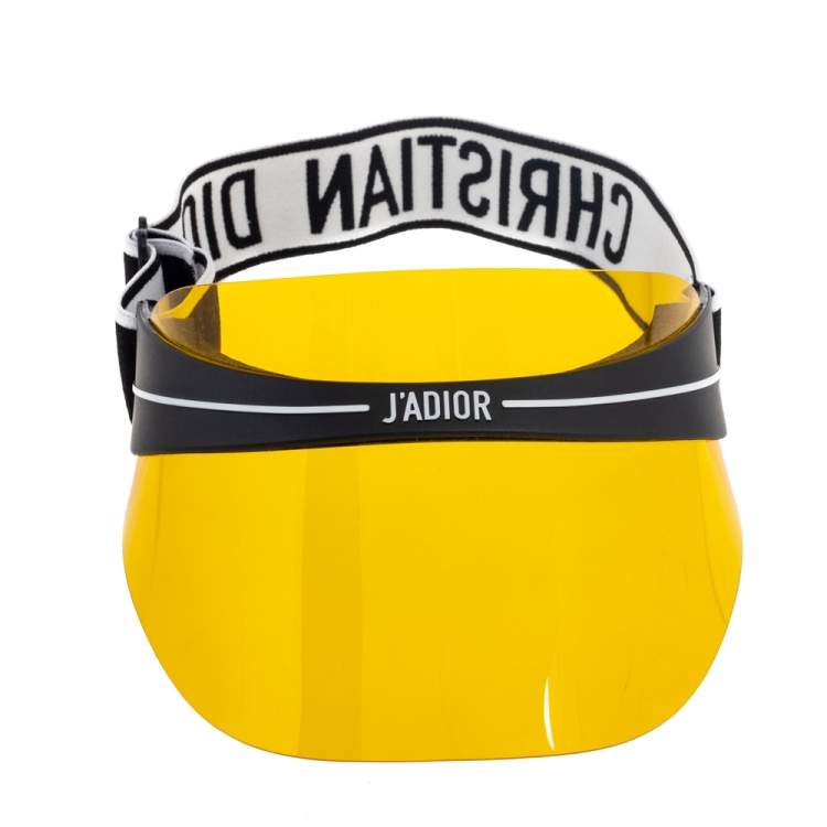 Pre Owned Christian Dior Yellow Dior Club1 Sun Visor