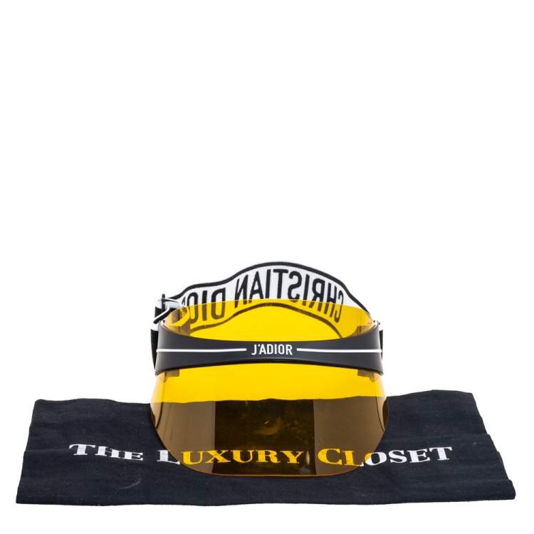 Pre Owned Christian Dior Yellow Dior Club1 Sun Visor