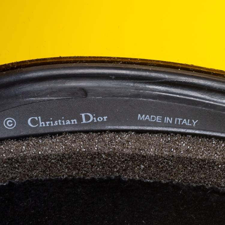 Pre Owned Christian Dior Yellow Dior Club1 Sun Visor