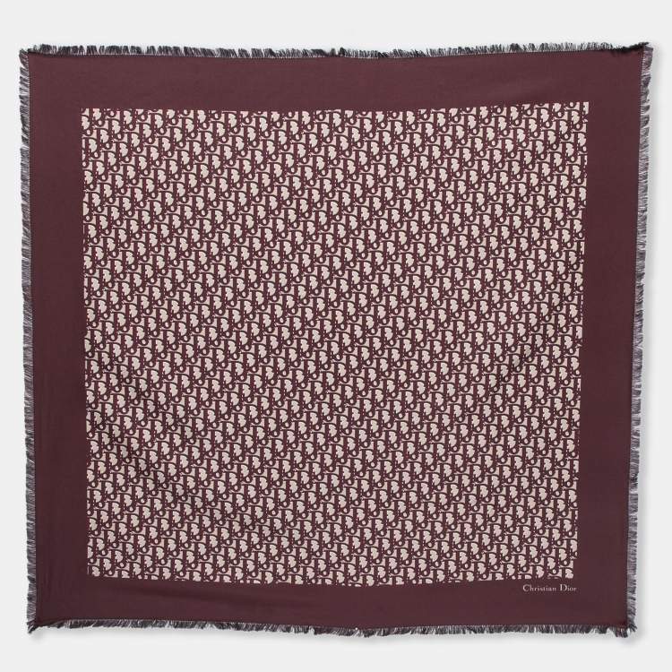 مملوكة مسبقًا Christian Dior Bicolor Oblique Silk Scarf