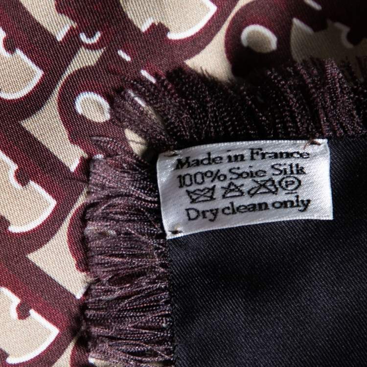 مملوكة مسبقًا Christian Dior Bicolor Oblique Silk Scarf