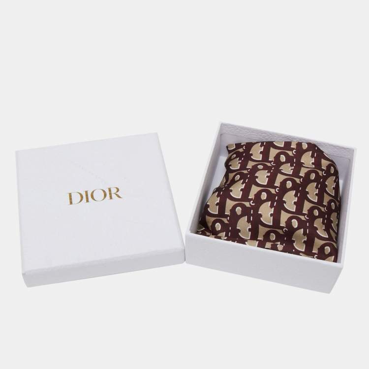 مملوكة مسبقًا Christian Dior Bicolor Oblique Silk Scarf