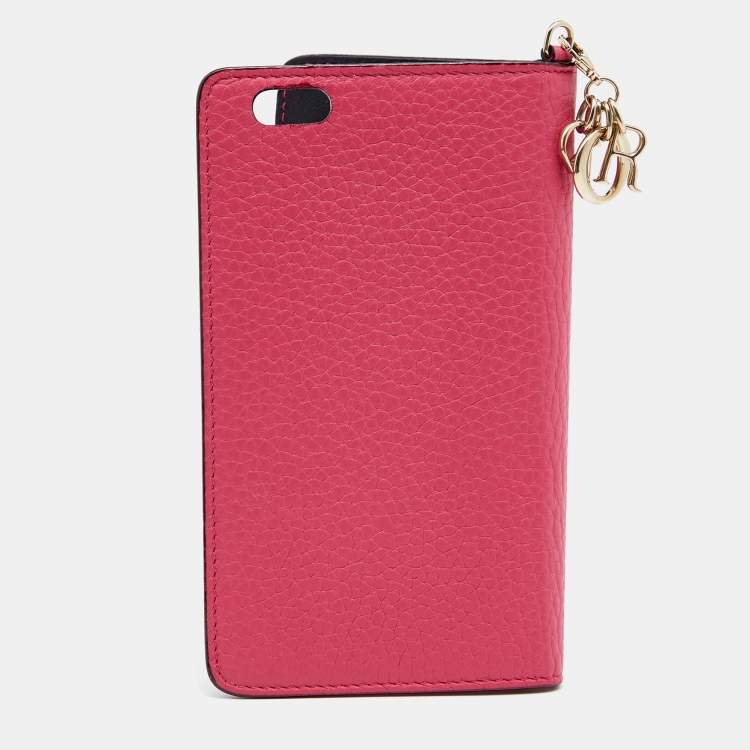 Pre Owned Dior Magenta Leather iPhone 6 Folio Case