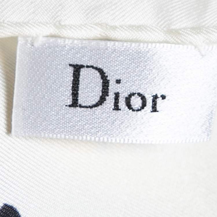 Pre Owned Dior Cream Niki De Saint Phalle Heart Silk Scarf