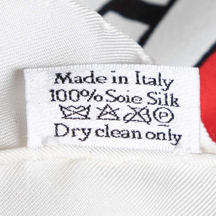 Pre Owned Dior Cream Niki De Saint Phalle Heart Silk Scarf