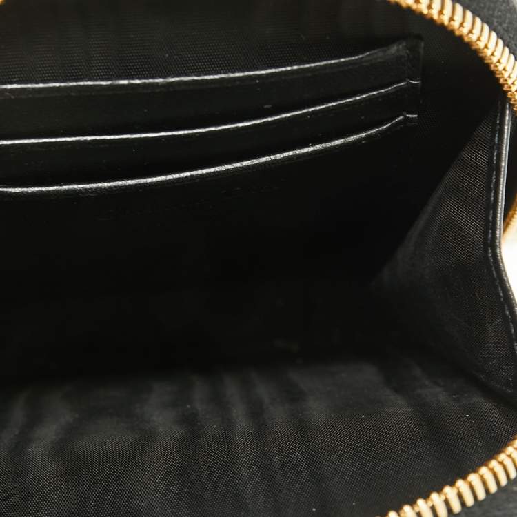 مملوكة مسبقًا Dior Black Cannage Leather Lady Dior Chain Phone Holder 