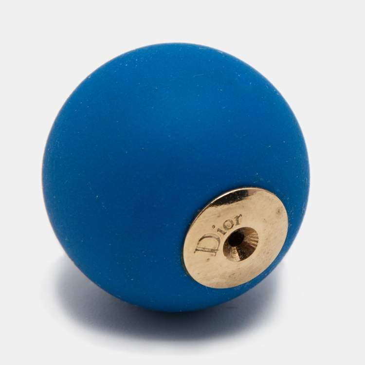 Pre Owned Dior Tribale Mise en Dior Matte Blue Gold Tone Stud Earrings