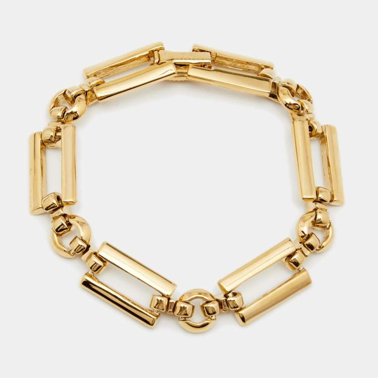 極美品✨Christian Dior Rhinestone Bracelet Vintage CHRISTIAN DIOR Rhinestone Wide Oval Link Bracelet