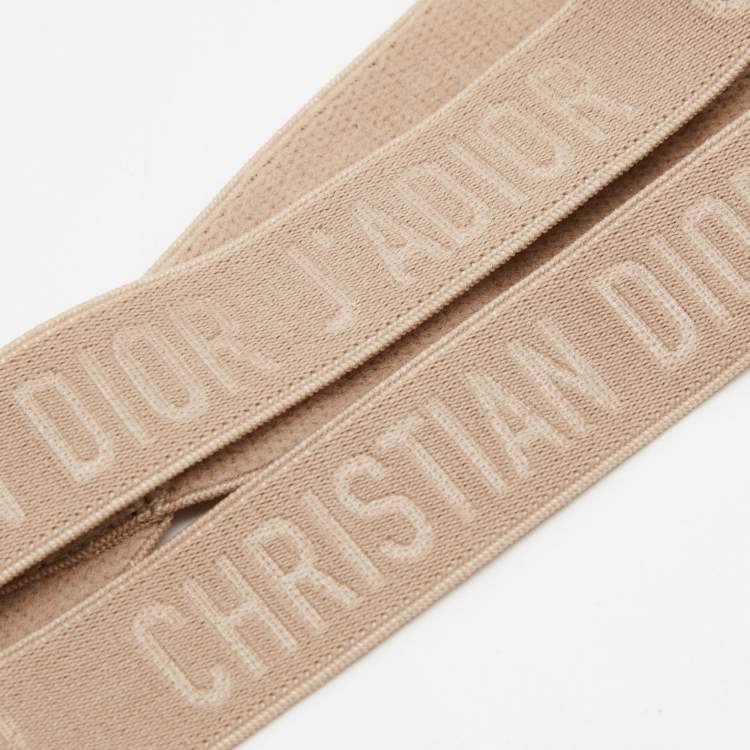 Pre Owned Christian Dior Beige J'Adior Elasticized Double Loop Headband