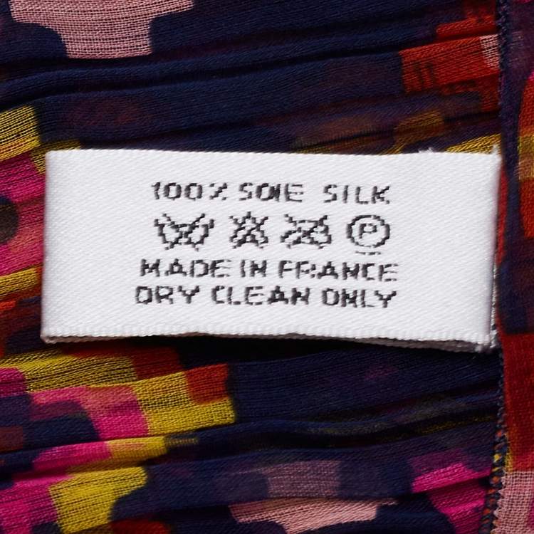 Pre Owned Dior Multicolour Aztec Print Silk Ruffled Scarf
