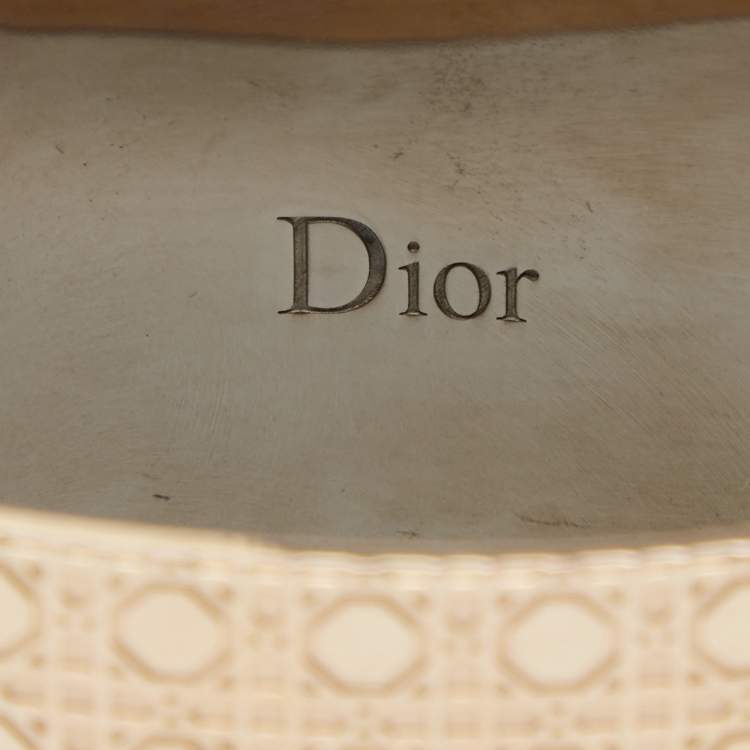 Pre Owned Dior Two Tone Metal Cuff Bracelet