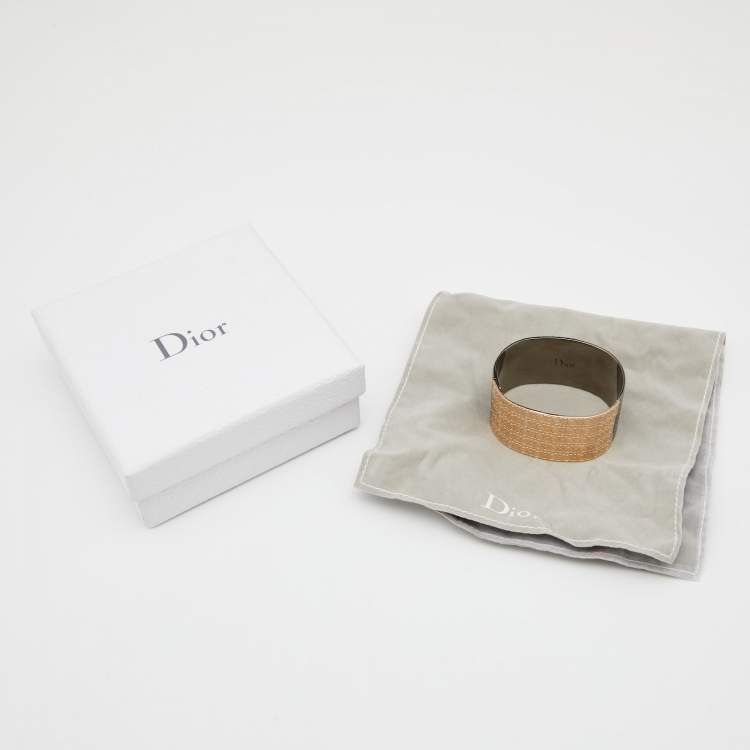 Pre Owned Dior Two Tone Metal Cuff Bracelet