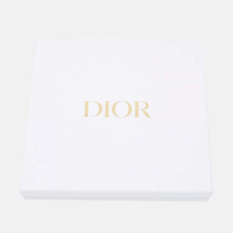 Pre Owned Dior Ivory Cannage Patterned Wool & Silk Fringed Square Scarf 