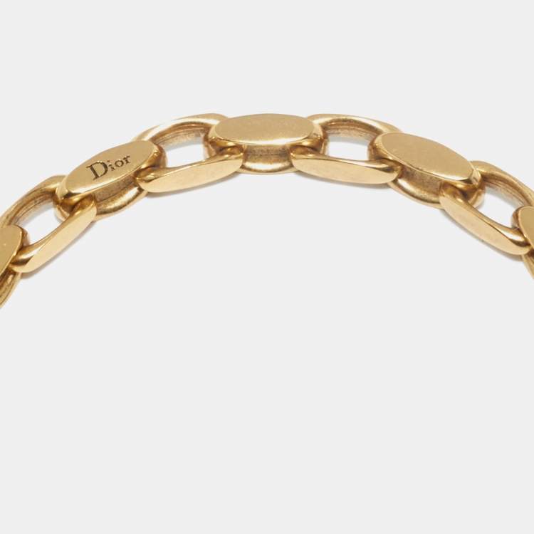 Pre Owned Dior Aged Gold Tone Luck Star Locket Necklace