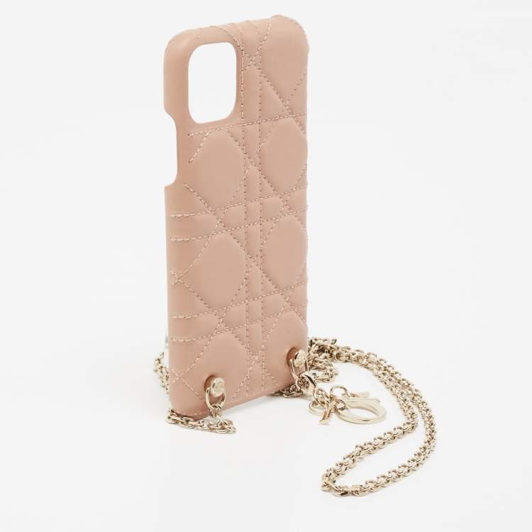 Pre Owned Dior Beige Cannage Quilted Leather iPhone 11 Pro Max Case