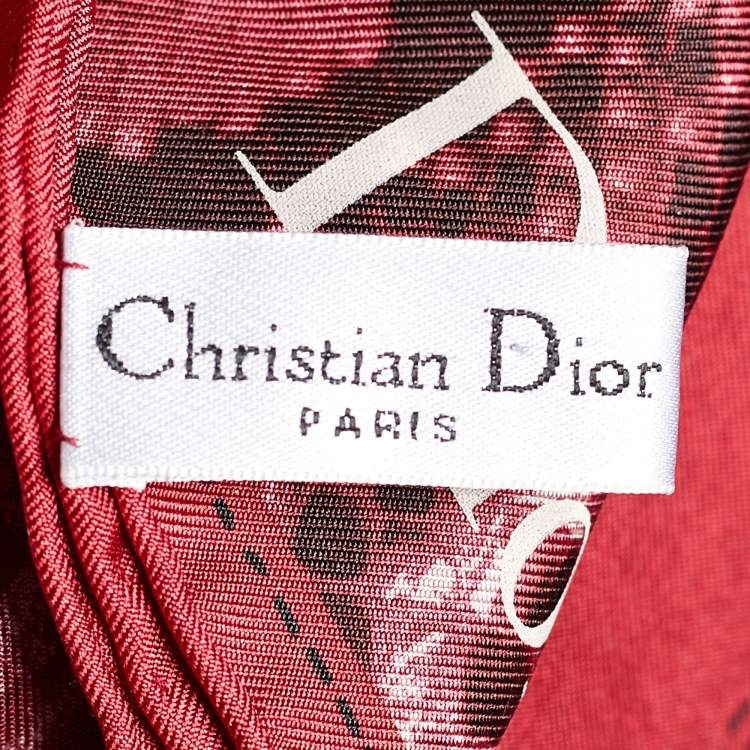 Christian Dior Burgundy Snake Print Silk Scarf Dior | The Luxury Closet