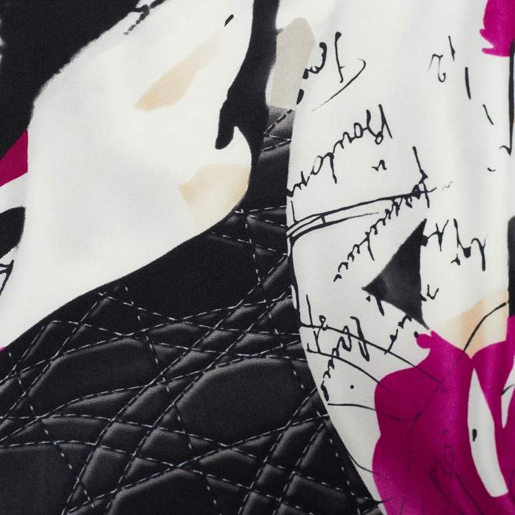 Pre Owned Christian Dior Off White Printed Silk Scarf