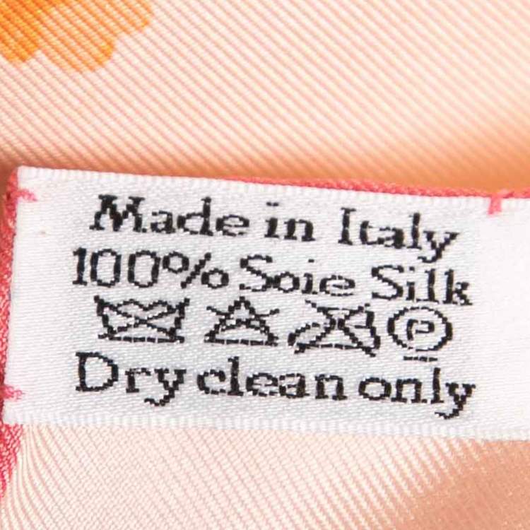 Pre Owned Dior Blush Pink Floral Printed Silk Scarf