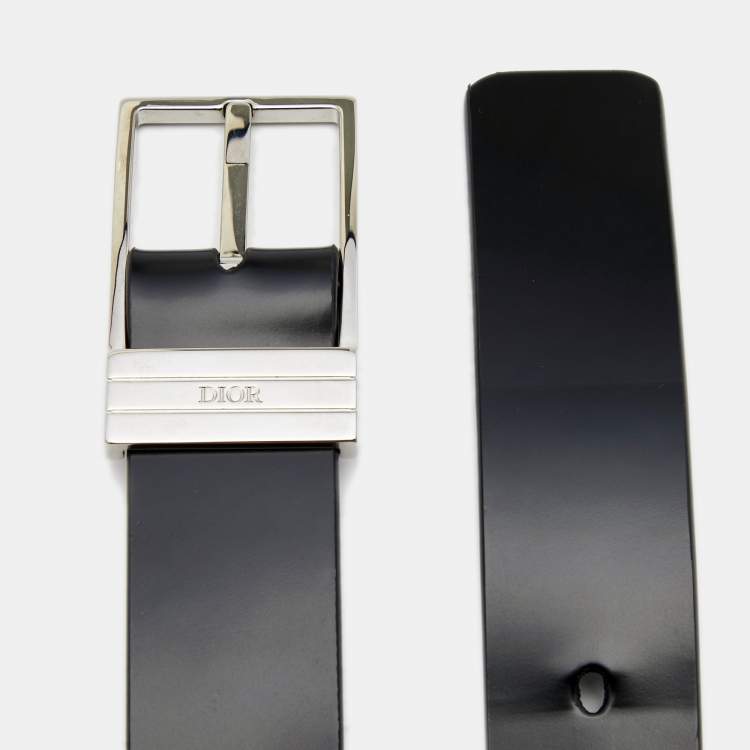 Pre Owned Dior Black Leather Buckle Belt 100 CM