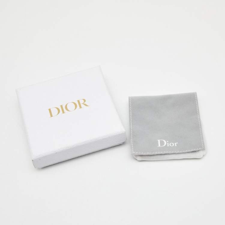 Pre Owned Dior Gold Tone Shiny-D Double Drop Earrings