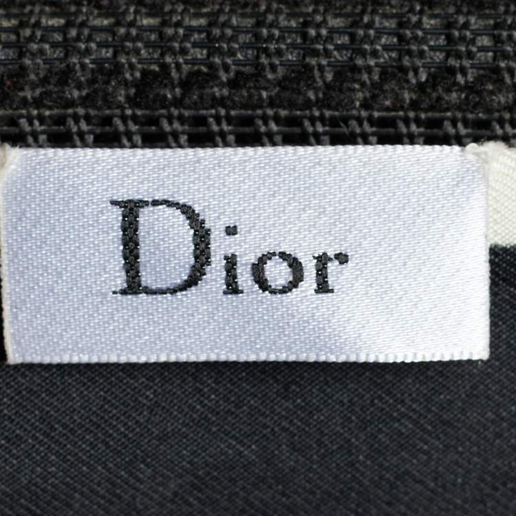 Pre Owned Dior Black ABCDior H 'Homme' Print Silk Mitzah Scarf