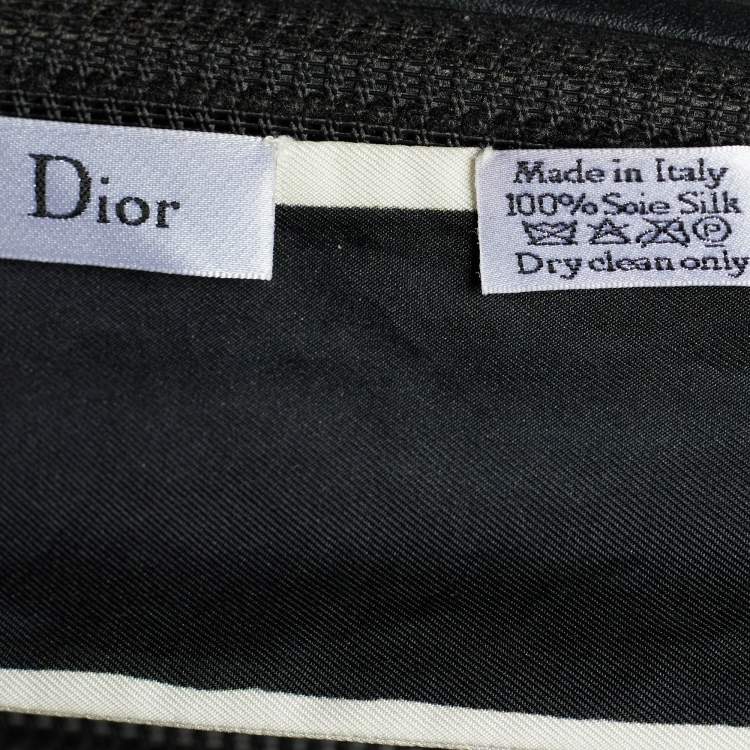 Pre Owned Dior Black ABCDior H 'Homme' Print Silk Mitzah Scarf