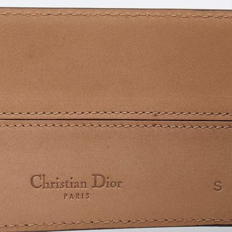 Pre Owned Dior Plum Leather Bar Wide Waist Belt S