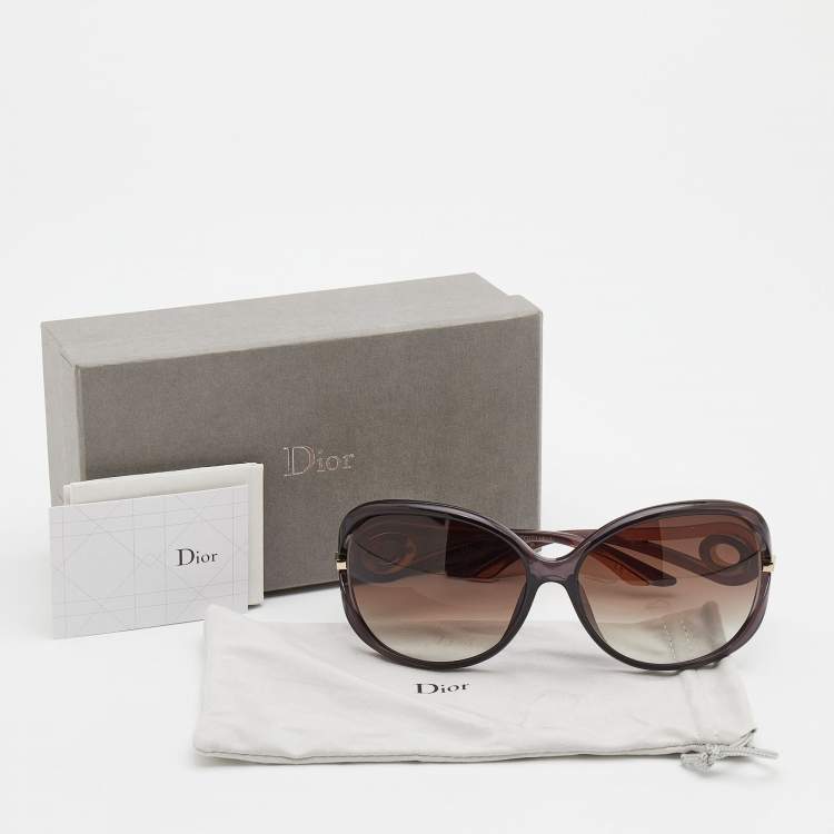 Pre Owned Dior Grey/Brown Gradient Volute 2F Oversized Sunglasses