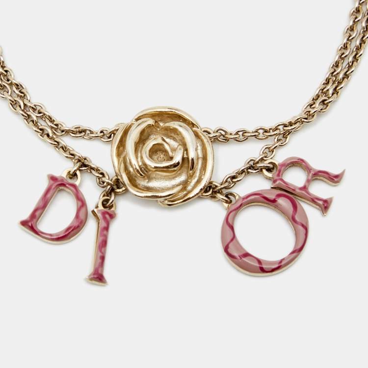 مملوكة مسبقًا Dior Enamel Gold Tone Bracelet