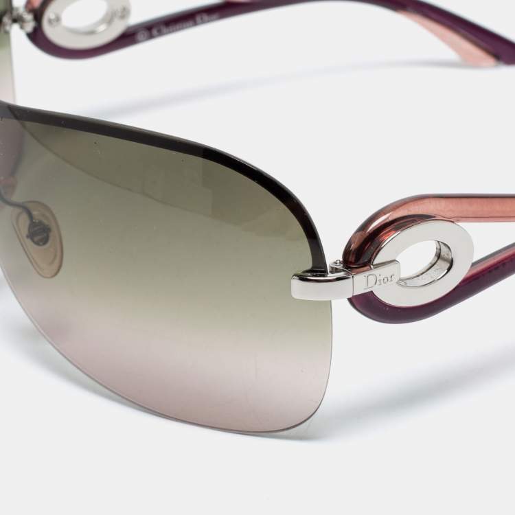 Pre Owned Dior Burgundy/Green Gradient DiorVolute3 Shield Sunglasses