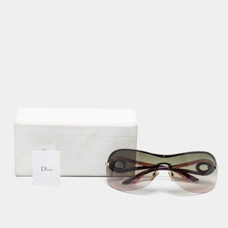 Pre Owned Dior Burgundy/Green Gradient DiorVolute3 Shield Sunglasses