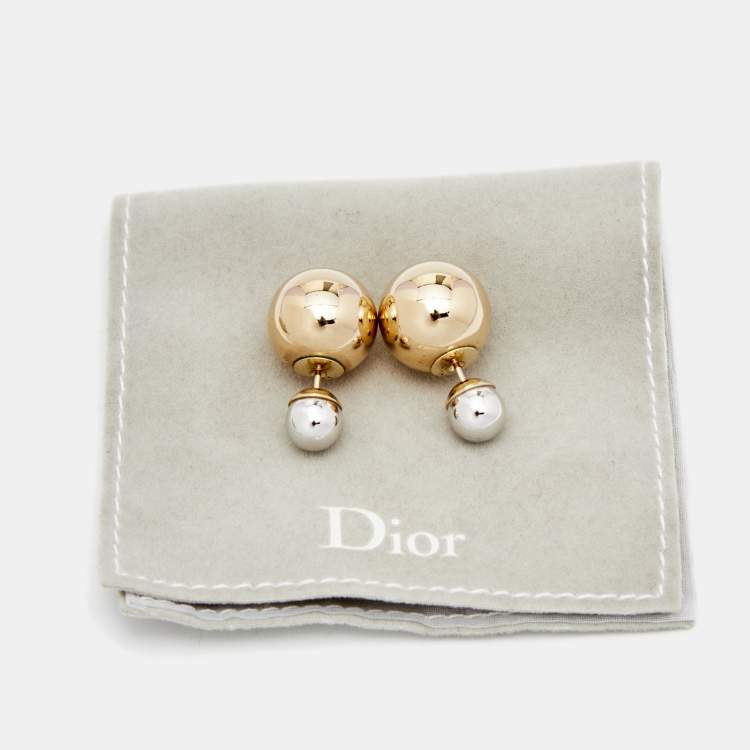Pre Owned Dior Tribales Two Tone Stud Earrings