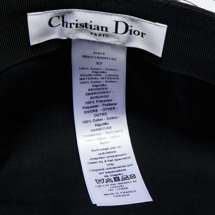 Pre Owned Dior Black Cotton Arty Mesh Veil Newsboy Cap 