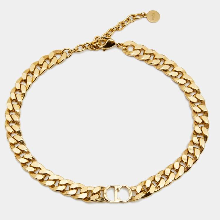 Pre Owned Dior Danseuse Étoile Gold Tone Choker Necklace