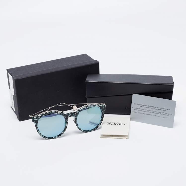 Pre Owned Dior Camo / Blue DiorBlossom Round Sunglasses 