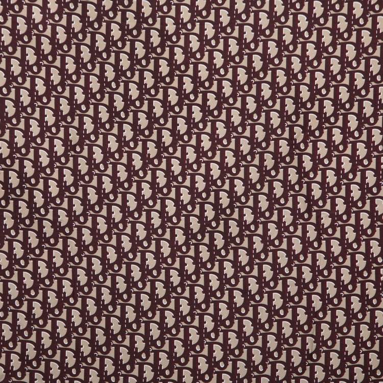 Pre Owned Dior Burgundy Oblique Silk Scarf