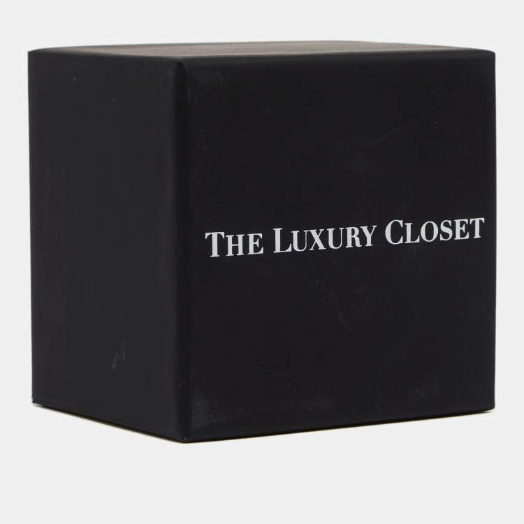 Pre Owned Dior Yellow Leather & Faux Pearl Perle Cuff Bracelet M