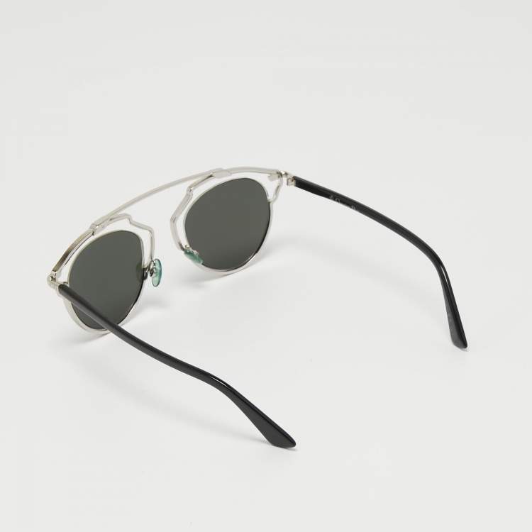Pre Owned Dior Silver Tone/ Grey Mirrored APPDC DiorSoReal Aviator Sunglasses